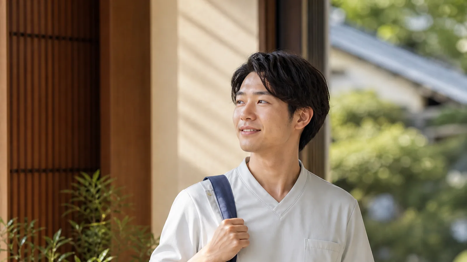 介護職員／ヘルパーステーション訪問介護ニカサ 加西店のスタッフが訪問先で対応する様子